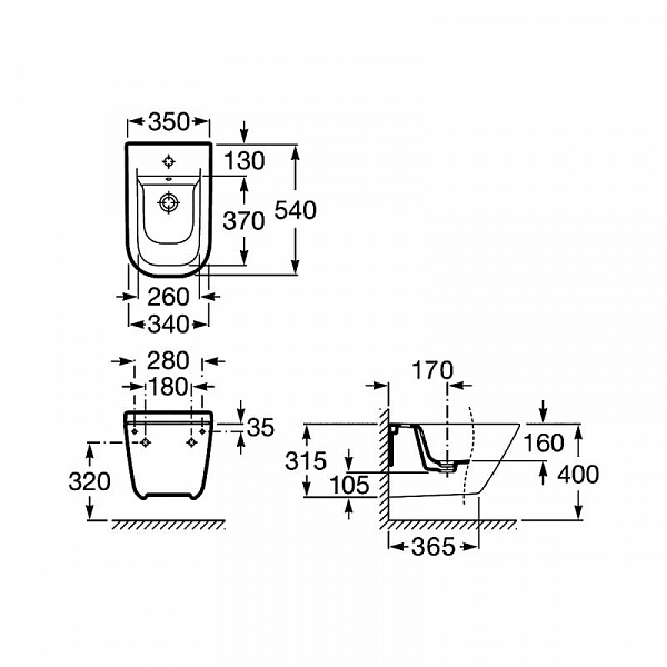 Биде Roca The Gap подвесное 357475000