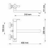 Смеситель для ванны с длинным изливом Wasserkraft Berkel 4802L