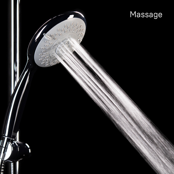 TSH0601 Душ.гарнитур(стойка 710мм,лейка 5F D125мм,шланг нерж.сталь 1,5м)