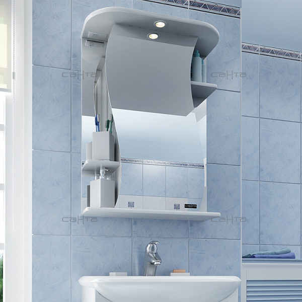 Зеркальный шкаф Лира 55 со светом Санта 101053