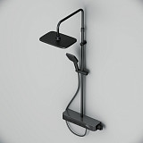 F078F722 Func, душ.система: см-ль-полка д/ванны/душа, душ.штанга, верхн. душ квадр., ручн.душ, черн.