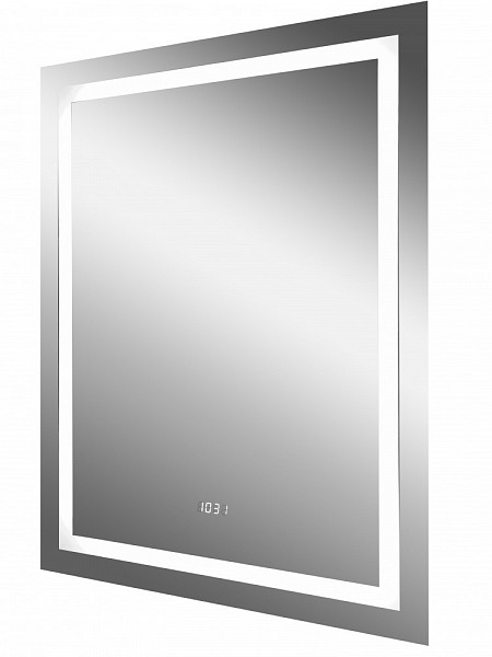 Зеркало Континент "Verte Led" 700х900 с часами, датчиком движения