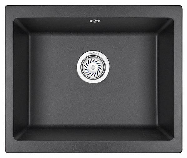 Мойка кухонная Granula квадратная кварц 5551, ЧЁРНЫЙ