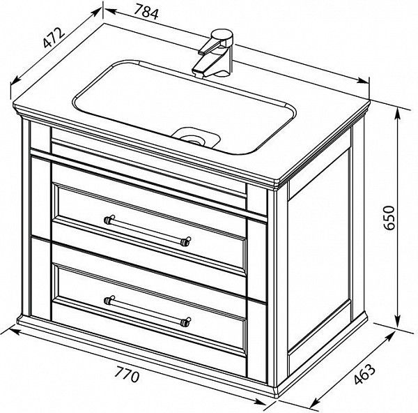 Тумба под раковину Aquanet Бостон 80 белый матовый 00243782