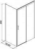 Боковая стенка Aquanet Pleasure AE60-F-80H200U-BT 80, прозрачное стекло AE60-F-80H200U-BT