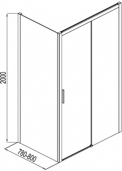 Боковая стенка Aquanet Pleasure AE60-F-80H200U-BT 80, прозрачное стекло AE60-F-80H200U-BT