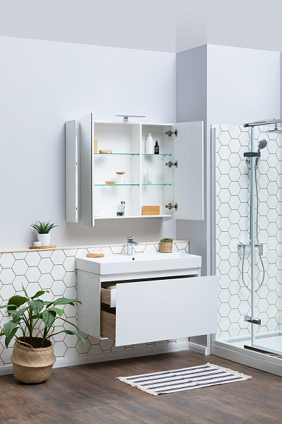 Тумба с раковиной Aquanet Йорк 85 белый 00212593