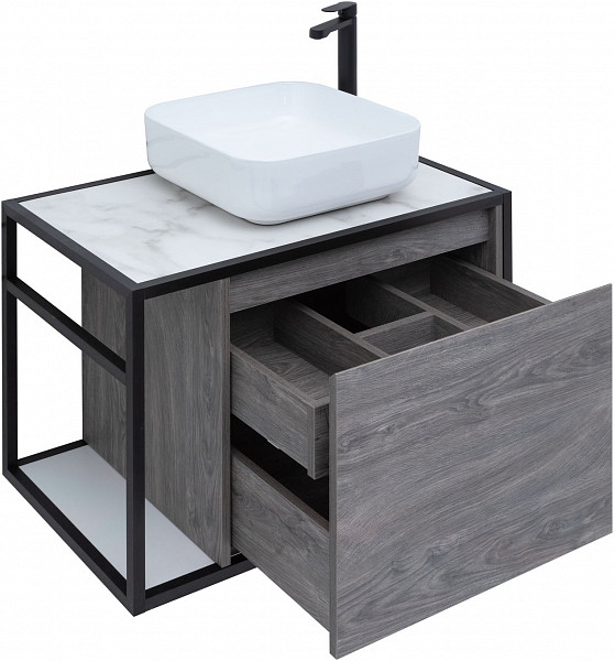 Тумба под раковину Aquanet Nova Lite Loft 75 R дуб рошелье 00261653