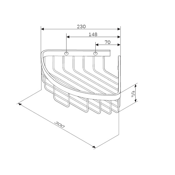 A7452122 Sense L Корзина для душа угловая, черный