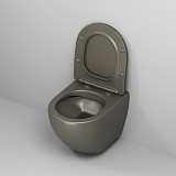 Унитаз GR-4455GSMS Color (485*365*360) ХАКИ МАТОВЫЙ подвесной БЕЗОБОДКОВЫЙ с тонкой крышкой