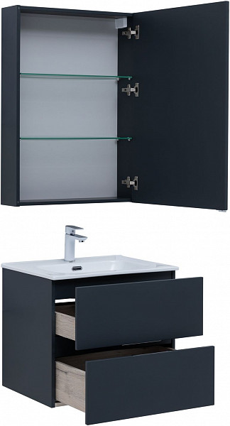 Мебель для ванной Aquanet Алвита New 60 2 ящика, антрацит 00274219