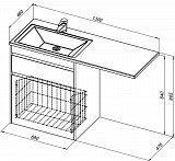 Тумба под раковину Aquanet Токио 68 белый (напольная, 1 ящик) 00239291