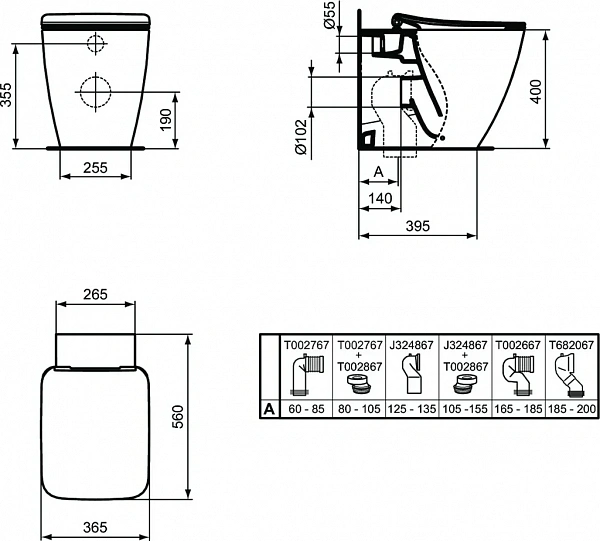 Унитаз подвесной Ideal Standard Strada II T359801
