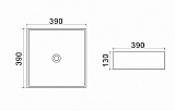 Раковина Azario 39х39х13 накладная, белая (AZ41120)