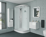 Душ.каб. NG-4312-14L (1200х800х2150) низкий поддон(13см) стекло МАТОВОЕ 3 места