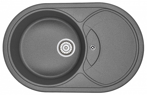 Мойка кухонная Granula овальная кварц 7801, ГРАФИТ