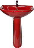 Раковина Оскольская керамика Престиж 63 с пьедесталом, красная