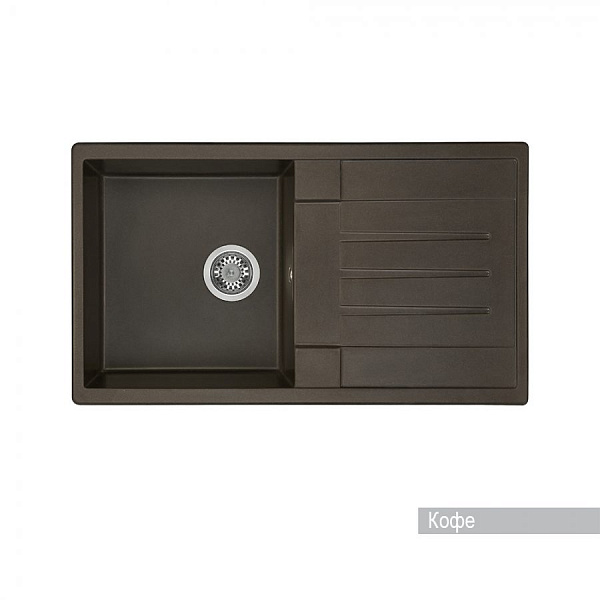 Мойка для кухни Aquaton Верона прямоугольная с крылом кофе 1A710032VR280