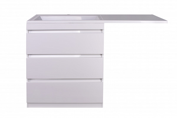 Тумба напольная "Даллас 130", 3 ящ., Люкс белая, PLUS