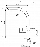 Смеситель для кухни Granula GR-2304 графит, 2304bg
