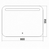 Зеркало AZARIO Веста 800х550 сенсор выкл+подогрев (LED-00002257)