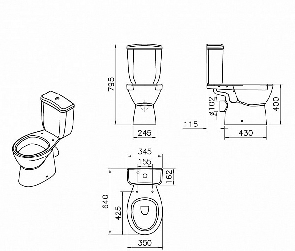 Унитаз-компакт напольный Jacob Delafon July E24541RU-00
