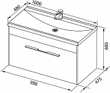 Тумба под раковину Aquanet Августа 100 белый глянец 00274142