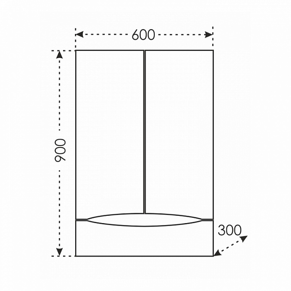 Подвесной шкаф над стиральной машиной Сатурн 60х90 Санта 700230