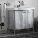 Тумба под раковину Айрон 90, с корзиной, серый/арт, Домино 90 Corozo SD-00000344