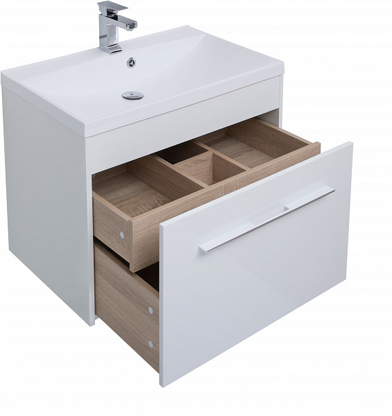 Тумба под раковину Aquanet Августа 75 белый (ручки хром) 00274144