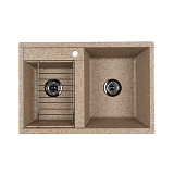 Мойка для кухни Aquaton Делия 78 DBL 2 чаши песочный 1A723132DE220