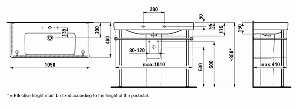 Раковина Laufen Pro S 8.1396.6.000.104.1 105 см