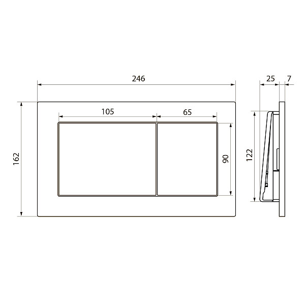 Клавиша смыва Point Ника PN44081SB для инсталляции, сталь брашированная