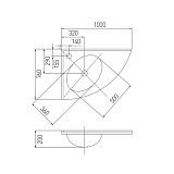 Раковина под тумбу Акватон - МЕБЛИКО  левая угловая без рейлингов 1A701531MB01L