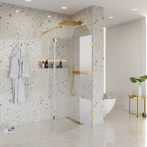 Душ. перегородка NG-642-12 GOLD (120x195), 1 место