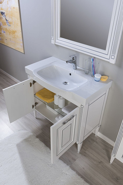 Тумба под раковину Aquanet Паола 120 белый/серебро 00181763