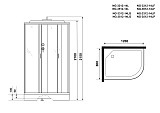 Душ.каб. NG-3512-14LG (1200х800х2150) низкий поддон(13см) стекло ТОНИРОВАННОЕ 3 места