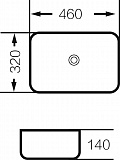 Раковина GR-4041BW (460*320*140) ЧЕРНАЯ БЕЛАЯ внутри