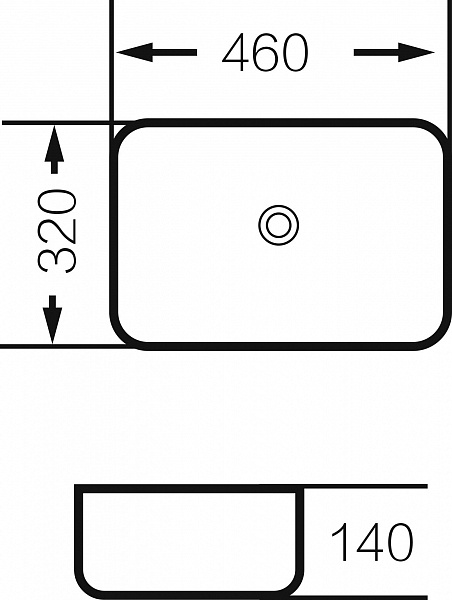 Раковина GR-4041BW (460*320*140) ЧЕРНАЯ БЕЛАЯ внутри