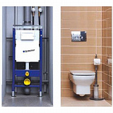 Система инсталляции для унитазов Geberit Duofix Delta Plattenbau 458.122.21.1 4 в 1 с кнопкой смыва