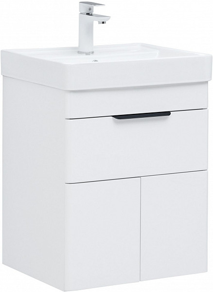 Тумба под раковину Aquanet Ирис new 50 белый глянец (1 ящик, 2 дверцы) 00310147