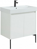 Тумба под раковину Aquanet Nova Lite 75 белый глянец (2 дверцы) 00298850