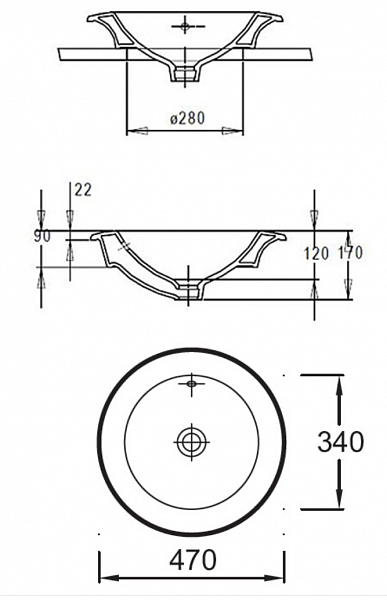 Раковина Jacob Delafon Ronde 47х47 см E1183-00