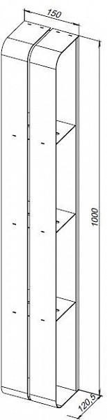 Полка Aquanet Магнум 15x100 белая матовая, вертикальная 00302238