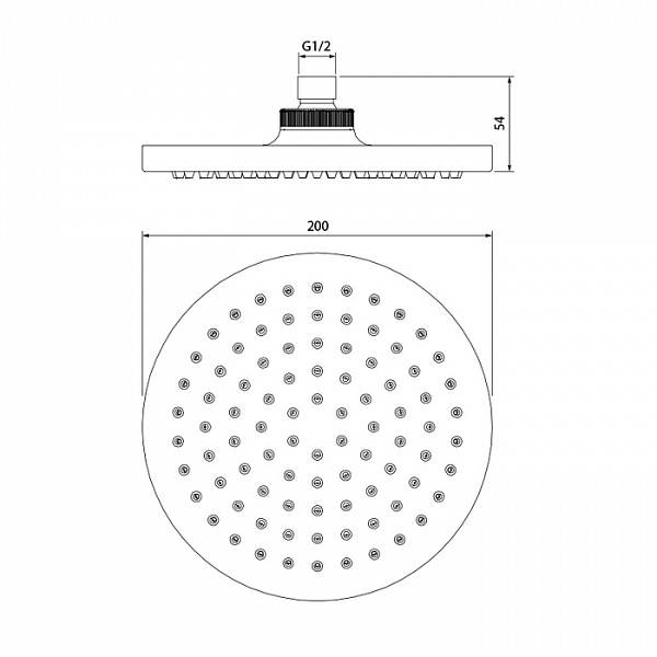 Душевая насадка верхняя круглая, IDDIS, 00120RPi64