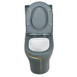 EY-9003 Унитаз -моноблок, с сиденьем термопласт с микролифтом серый/золото