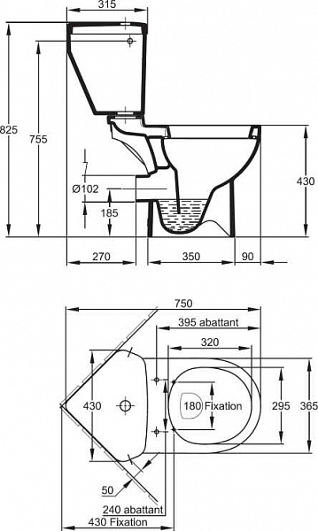 Унитаз-компакт напольный Jacob Delafon Odeon Up 18557K-00