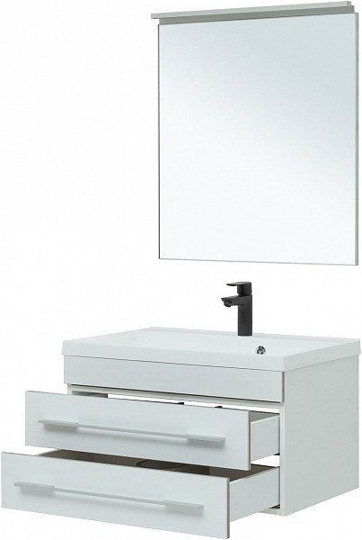 Тумба под раковину Aquanet Верона 75 New белый матовый 00272422