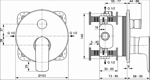 Смеситель Ideal Standard Connect Air A7035AA для ванны с душем