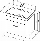 Тумба под раковину Aquanet Нота 50 (Moduo Slim) белый 00246955